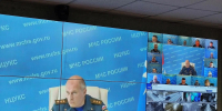 На фото совещание по видеоконференцсвязи с участием главы МЧС России Александра Куренкова. Автор фото – Елена Ильюшина, министерство общественной безопасности Челябинской области, Изображение. - Правительство Челябинской области