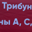 Красный баннер/плакат с белыми стрелками и указателями трибун: надпись «Трибуна В» и фрагмент «рибуны A, C, D» (навигация по трибунам стадиона). - 168.Ru