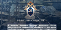 В поселке Комаричи бывшая начальница смены коммерческого предприятия обвиняется в нарушении требований охраны труда, повлекшем по неосторожности смерть работника - Следственный комитет