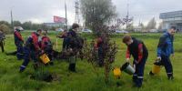В сквере Мужества Великого Новгорода прошёл субботник ветеранов и студентов - Боевое братство