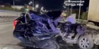В Уфе в ДТП с большегрузом Cadillac превратился в груду металла - Башинформ