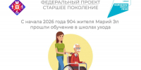 С начала 2026 года 904 жителя Марий Эл прошли обучение в школах ухода - Минсоцзащиты