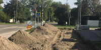 На улице Гагарина продолжаются работы по устройству тротуара. - Кировский муниципальный округ