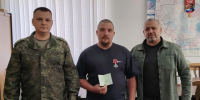 Вручение ордена Мужества земляку. - Андроповский район