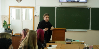 Иерей Андрей Сорвачёв провёл духовную беседу со студентками Кадомского подразделения Сасовского колледжа во Всероссийский день беременных - Касимовская епархия