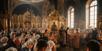 Священник ведет службу в честь апостола Иоанна Богослова в православном храме. - Волжская новь