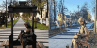 На аллее на улице Мира установили скульптуры «Девочка в окне» и «Девочка-кружевница» - OnlineVologda.Ru