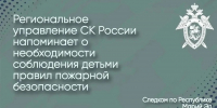 Следственное управление СК России по Республике Марий Эл напоминает о необходимости соблюдения детьми правил пожарной безопасности - Следственный комитет