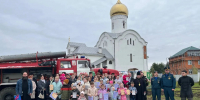 Встреча с сотрудниками пожарно-спасательной службы г.о. Солнечногорск в Богородицерождественском храме п. Поварово - Солнечногорское Благочиние