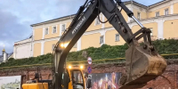 На Большой Советской в Смоленске продолжают укреплять склон от оползня - Комсомольская Правда