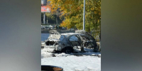 В Воронеже на дамбе Чернавского моста автомобиль выгорел дотла - РИА Воронеж