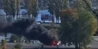 Горящая иномарка на Чернавском мосту в Воронеже попала на видео - МОЁ! Online