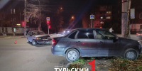 "Лада Гранта" протаранила столб на улице Глинки в Туле - ТК Первый Тульский