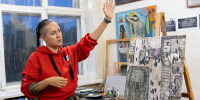 Встреча в мастерской Дарины Ильясовой. - Музей изобразительных искусств