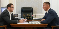 Виталий Хоценко принял доклад главы Усть-Ишимского района Владимира Лютенко - 12 канал