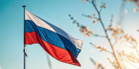 Флаг России / Изображение сгенерировано нейросетью Алиса - ИА Амител