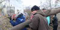 Большие городские субботники продолжаются: жители Плешков совместно с городскими службами расчистили от зарослей важнейший проезд - Администрация города