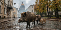 Хрюкающие путешественники: В Петербурге поймали пятерых диких кабанов - MosRegToday.Ru