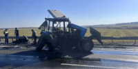 Движение затруднено: фура протаранила трактор на трассе М-5 под Челябинском - КП Челябинск