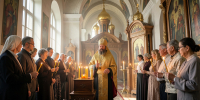 Священник ведет службу в честь апостола Фомы в православном храме. - Волжская новь