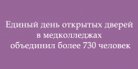 Более 730 человек приняли участие в Едином дне открытых дверей в медколледжах - Народное слово