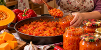Нарезаю тыкву кубиками и добавляю перец: готовлю насыщенную аджику на зиму — съедаем каждую банку до донышка - Progorod33.Ru