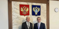 Состоялась встреча руководителя УФК по Карачаево-Черкесской Республике Науруза Абрековича Лепшокова с ветераном казначейской службы Тохтамишем Таусултановичем Бабоевым - УФК по КЧР
