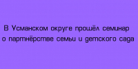 В Усманском округе состоялся семинар, посвящённый партнёрству семьи и детского сада. - Народное слово