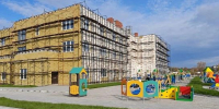В строящемся детсаду Свободного устанавливают окна и монтируют инженерные системы - ИА Порт Амур