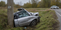 У Дубровки погиб врезавшийся в электроопору водитель Nissan Tiida - Брянский ворчун