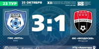 ГФК "Ялта" – ФК "Феодосия" – 3:1. Протокольные данные - Футбольный союз