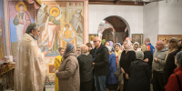 Божественная литургия в приделе криптового храма - Приход Святого Георгия Победоносца