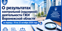 О результатах контрольной (надзорной) деятельности ГЖИ Воронежской области за период с 19 по 23 октября 2026 года - Государственная жилищная инспекция