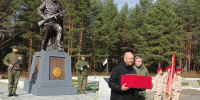В п. Милюгановский Ульяновского благочиния на воинском мемориале торжественно захоронили останки советских воинов, которые погибли, защищая нашу землю - Козельская епархия