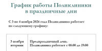 График работы Поликлиники 3-4 ноября - ФГБУ Поликлиника №1