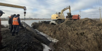 Обустройство водопропускной трубы на дамбе - Карасукский район
