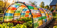 Собираю тоннель-парник из пластиковых бутылок как конструктор LEGO: открываю сезон раньше, а закрываю позже - Progorod33.Ru