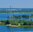 Опоры канатной дороги через Волгу между Нижним Новгородом и Бором летним днём - Newsroom24.Ru